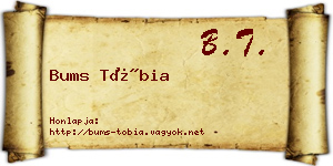 Bums Tóbia névjegykártya